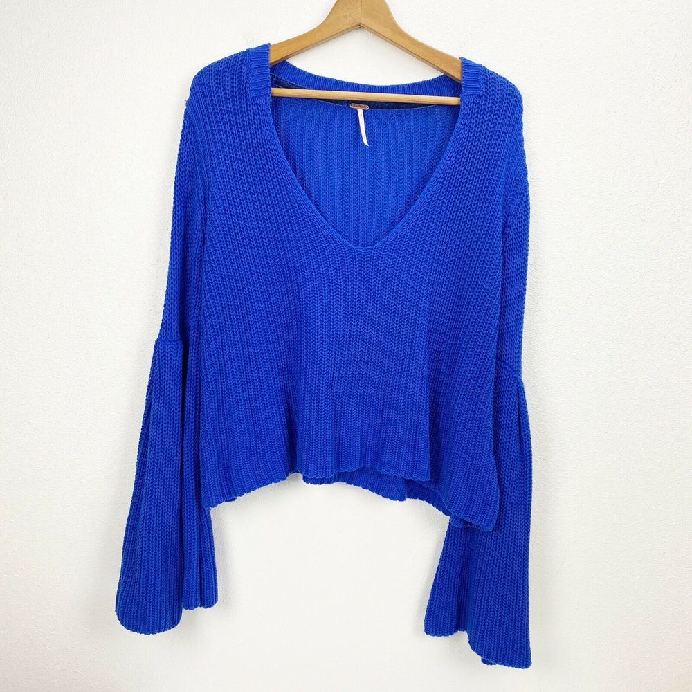 Free People Damsel Cable Knit Bell Sleeve Sweater